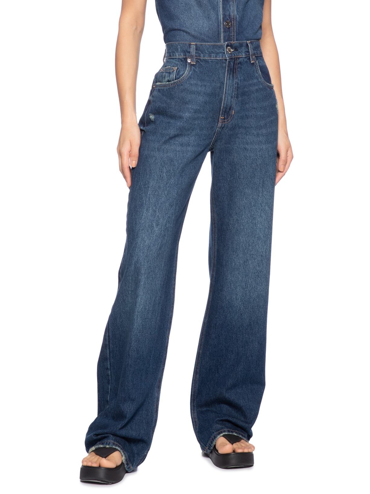 Calça Feminina Jeans Boot 70's Blue Intense Azul Animale Jeans