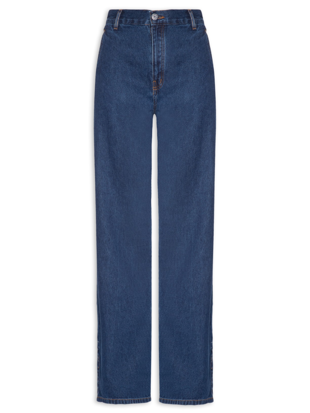 Calça Feminina Jeans Boot 70s Bolso Embutido - Azul