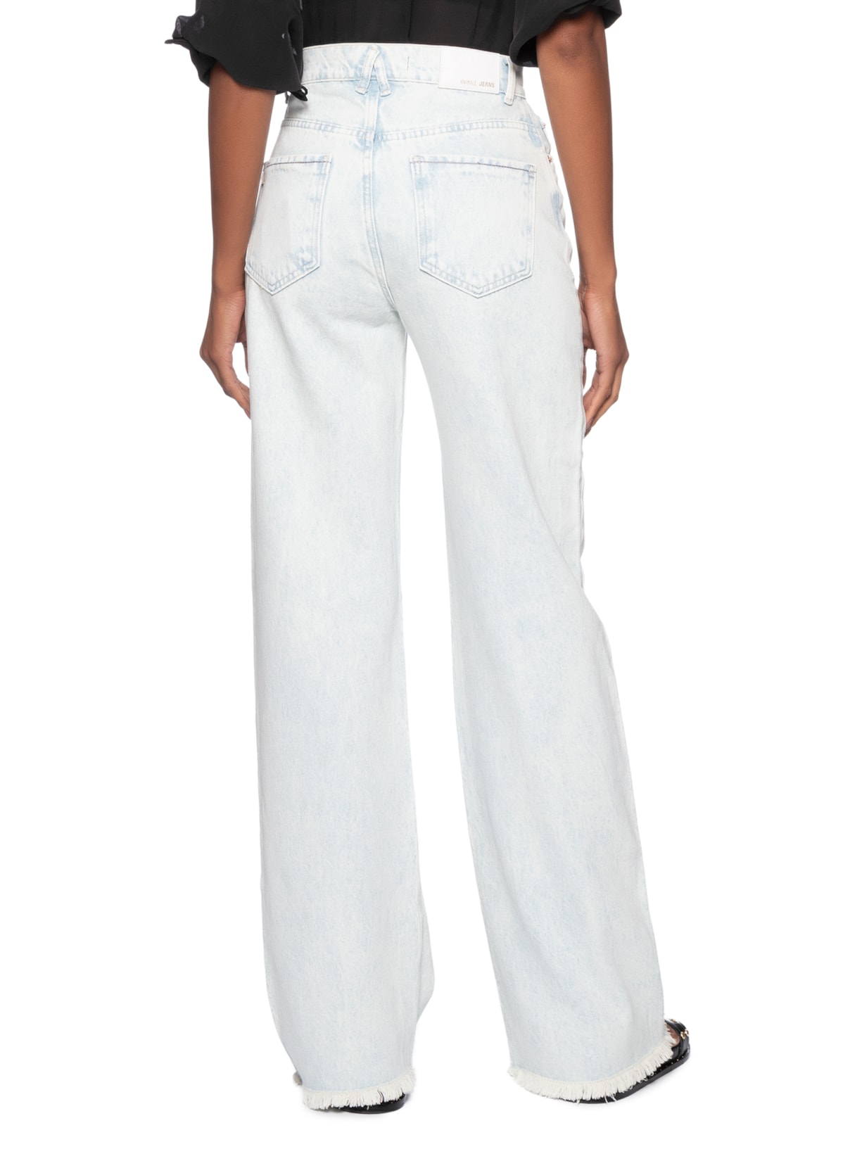 Calça Feminina Jeans Boot 70s Destroyed Azul Animale Jeans