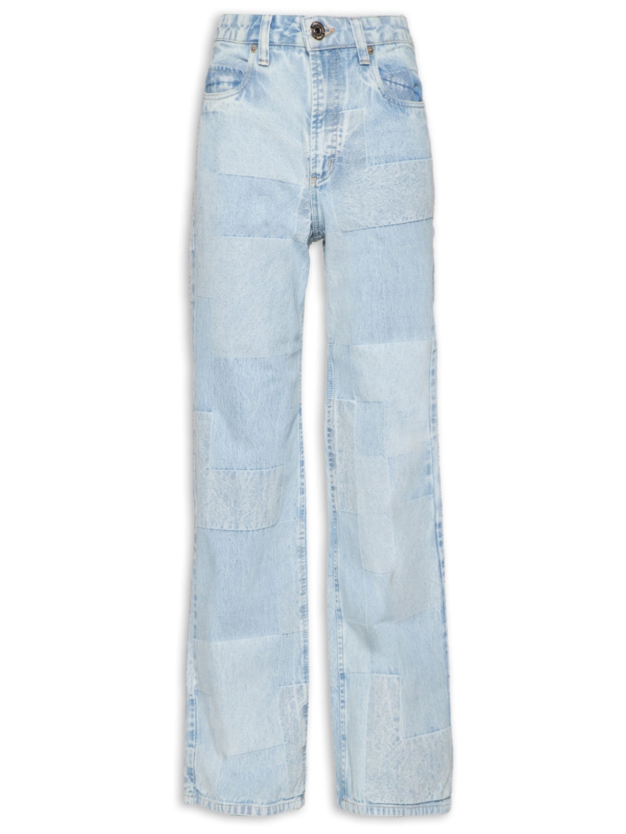 Calça Feminina Jeans Boot 70s Geometric - Azul