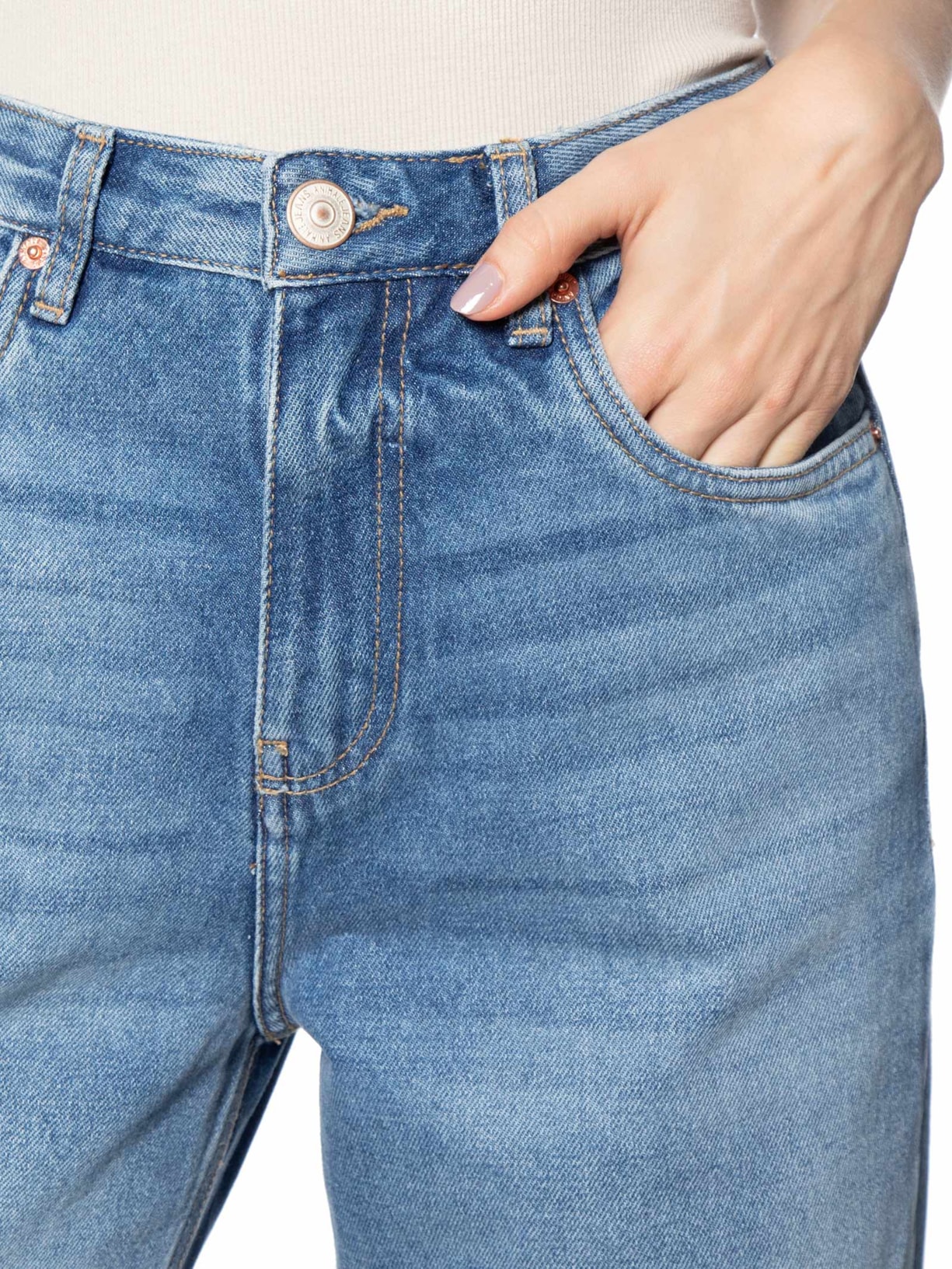 Calça Feminina Jeans Boot 70s Médio Azul Animale Jeans