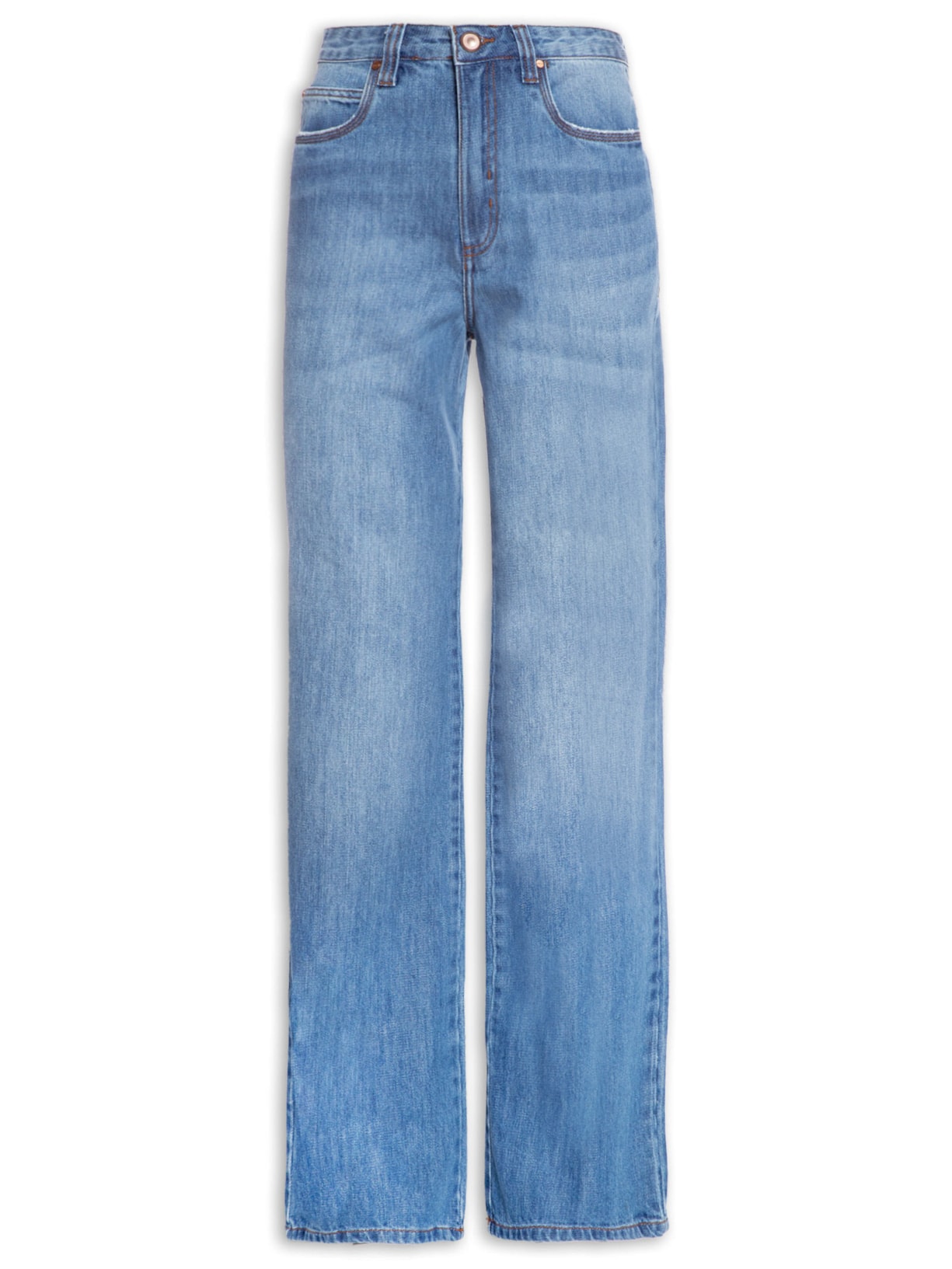 Calça Feminina Jeans Boot 70s Stoned - Azul