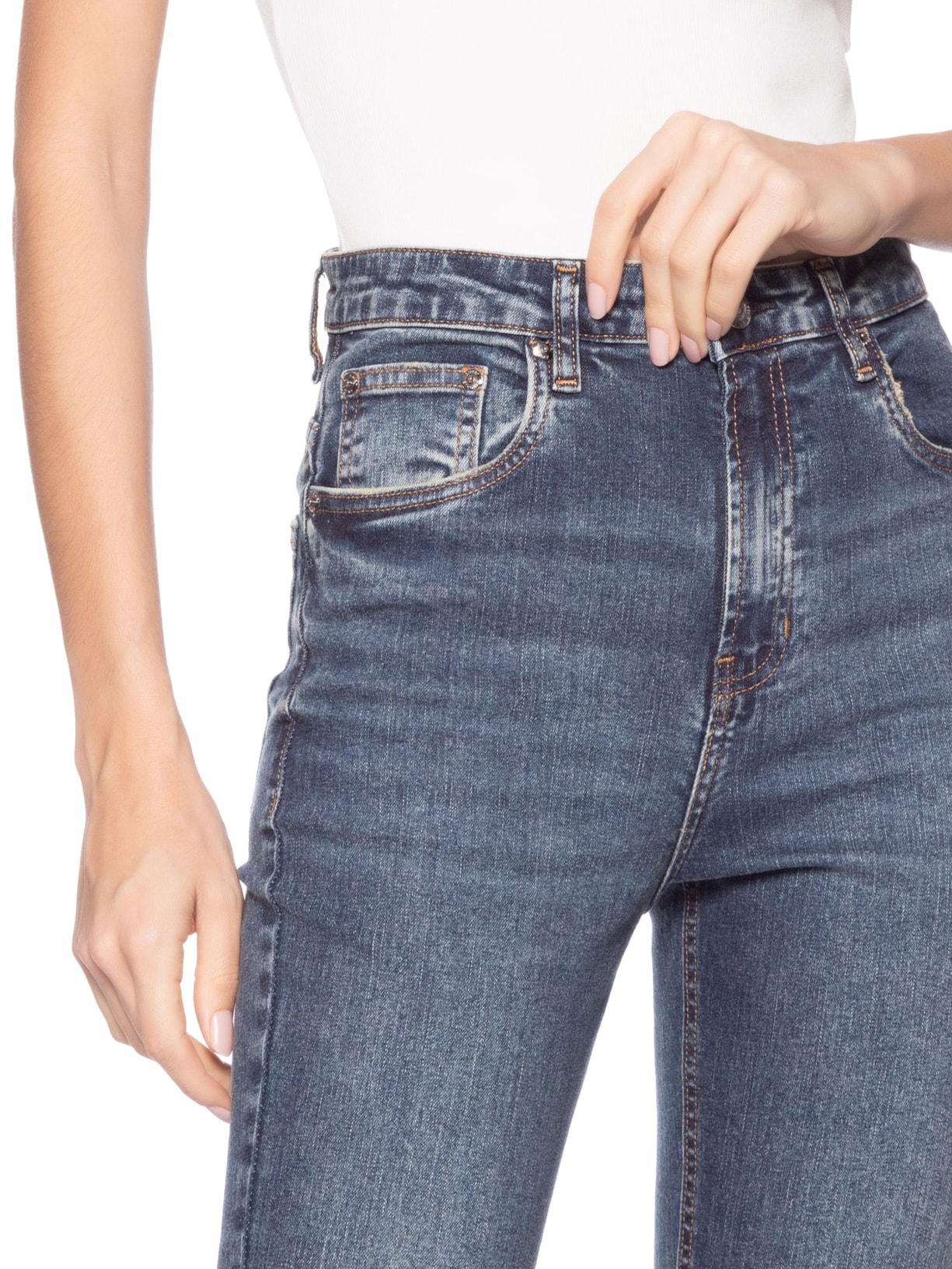 Calça Feminina Jeans Boot Basic High Azul Animale Jeans