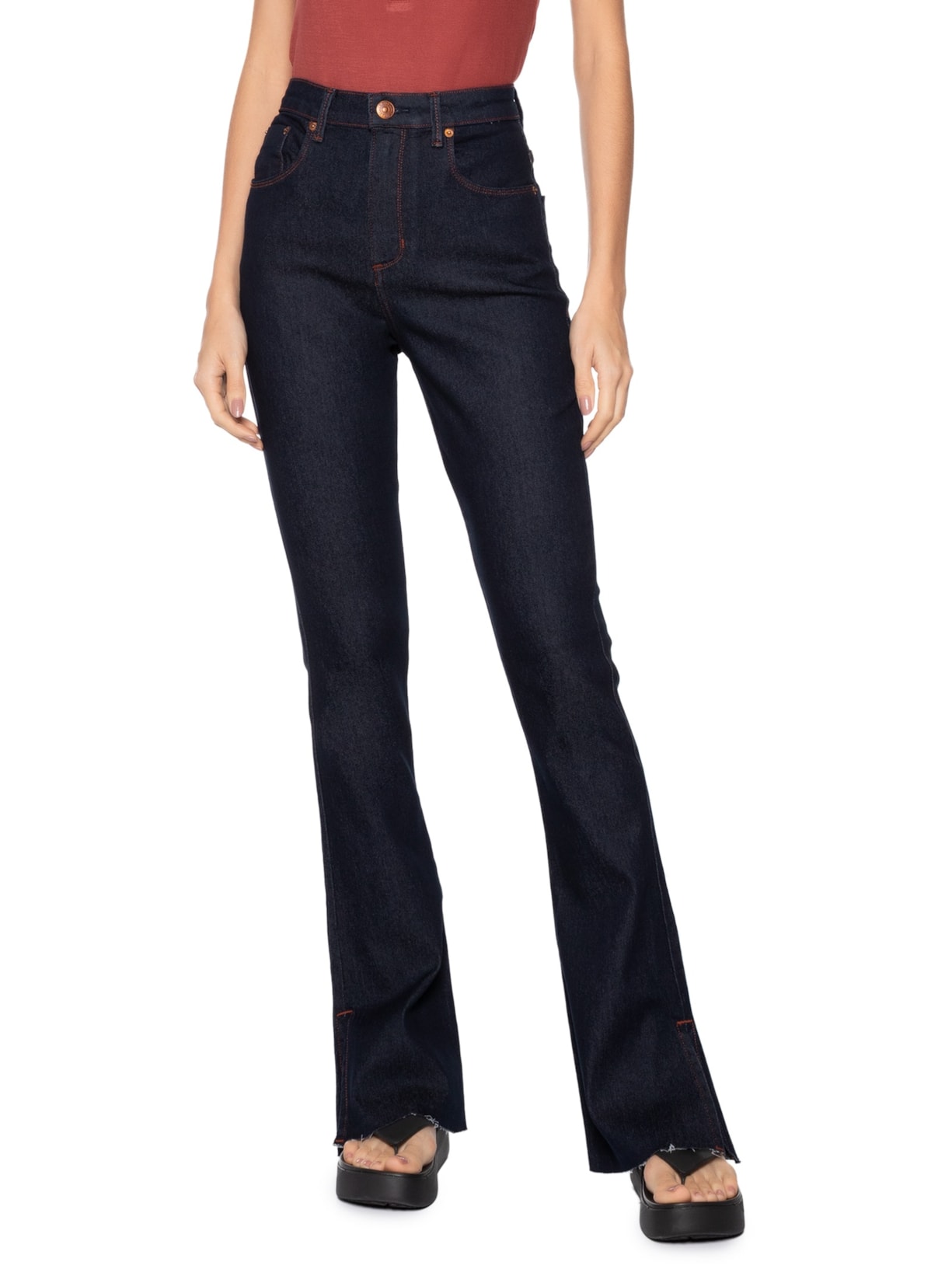 Calça Feminina Jeans Boot Basic High Azul Animale Jeans