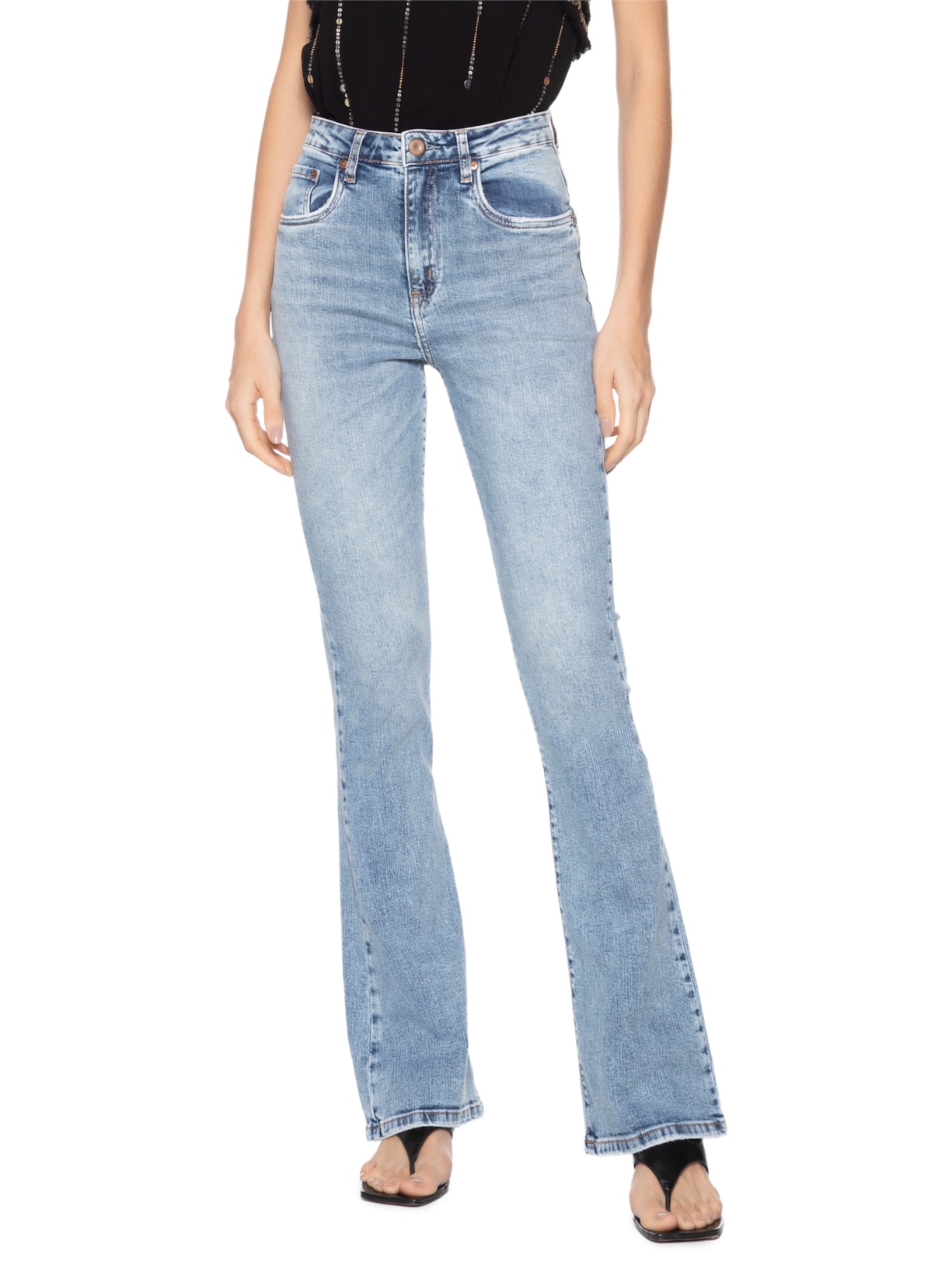 Calça Feminina Jeans Boot Basic High Azul Animale