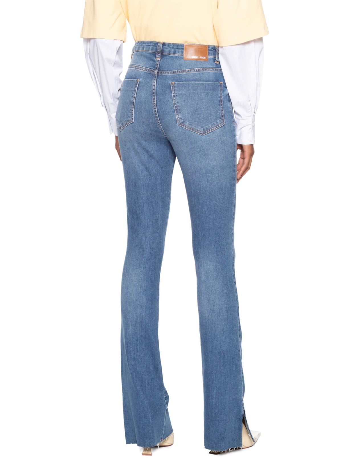 Calça Feminina Jeans Boot Basic High Barra A Fio Azul Animale Jeans