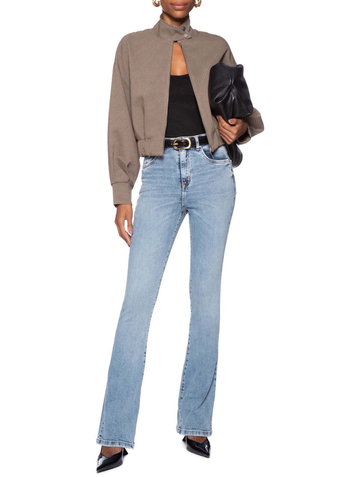 Calça Feminina Jeans Boot Basic High Light Azul Animale Jeans