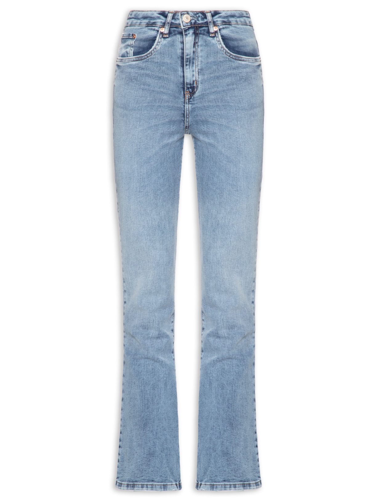 Calça Feminina Jeans Boot Basic High Light - Azul