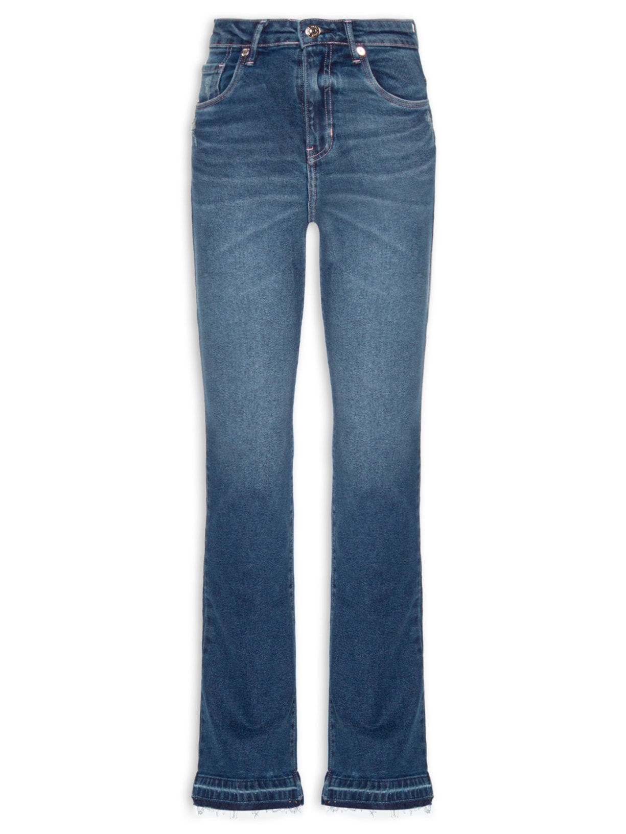 Calça Feminina Jeans Boot Basic High Puidos - Azul