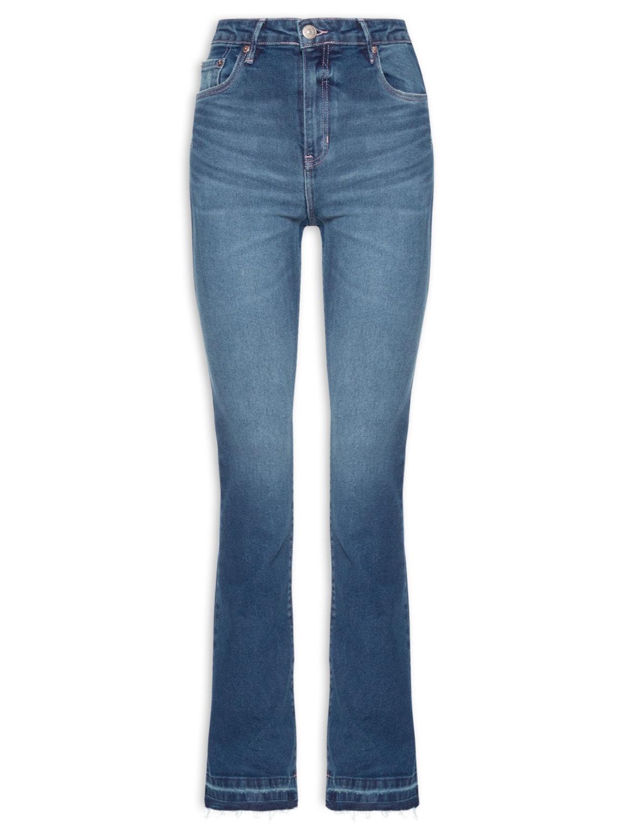 Calça Feminina Jeans Boot Basic High Puidos - Azul