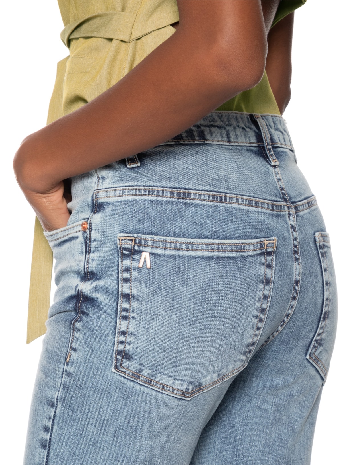 Calça Feminina Jeans Boot Basic Midi Azul Animale Jeans