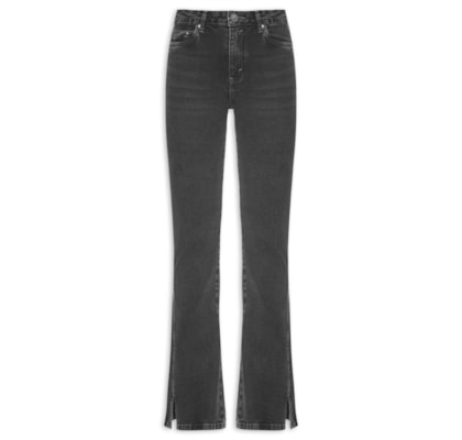 ?Calça Feminina Jeans Boot Basic Midi - Preto