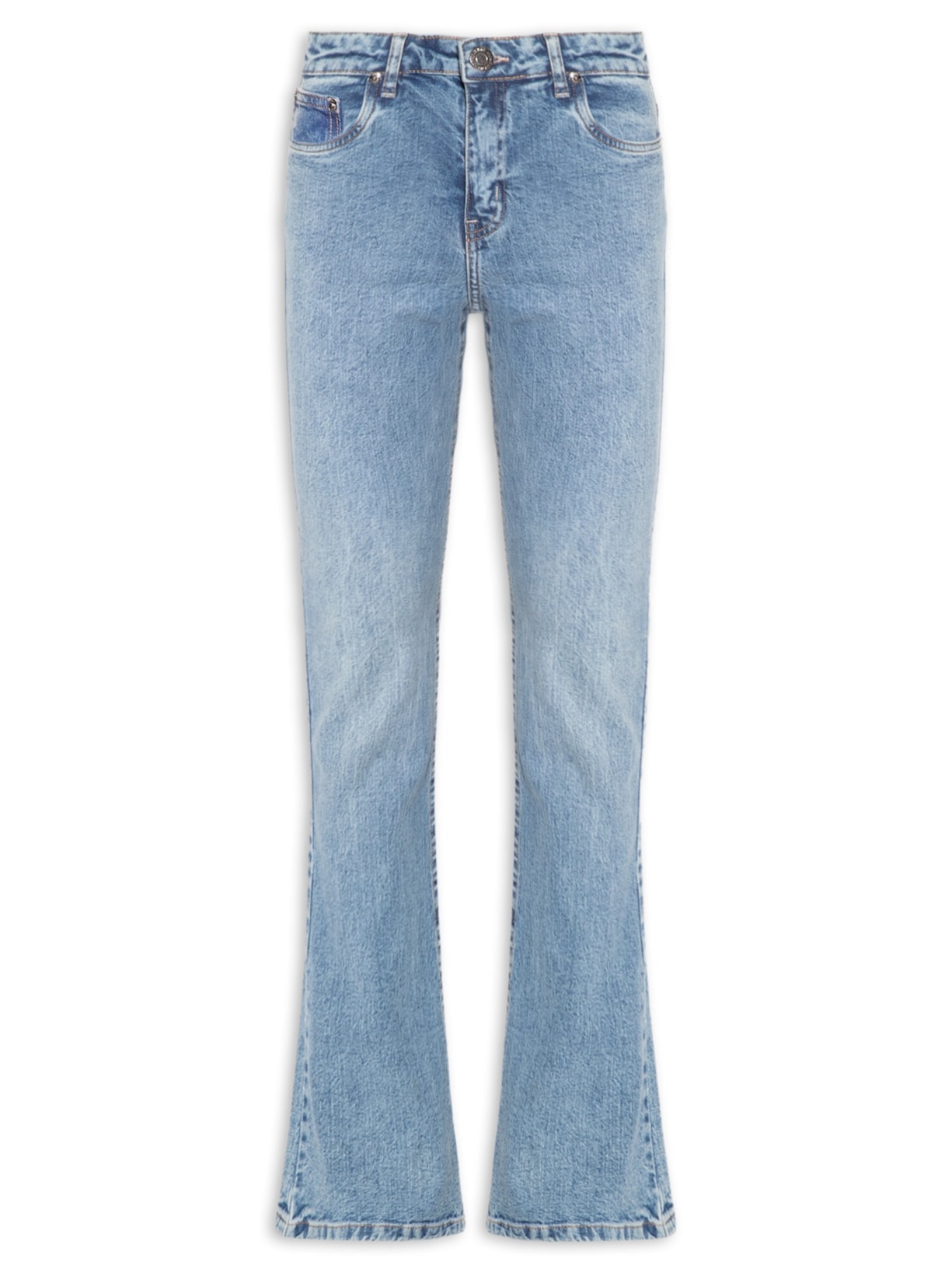 Calça Feminina Jeans Boot Basic Midi Travetes Azul Animale Jeans