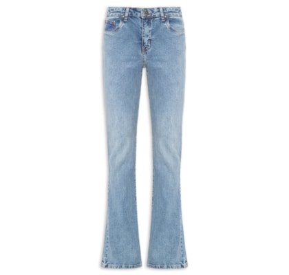 Calça Feminina Jeans Boot Basic Midi Travetes - Azul
