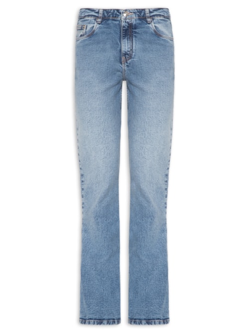 Calça feminina Jeans Boot Basic Midi Travetes - Azul