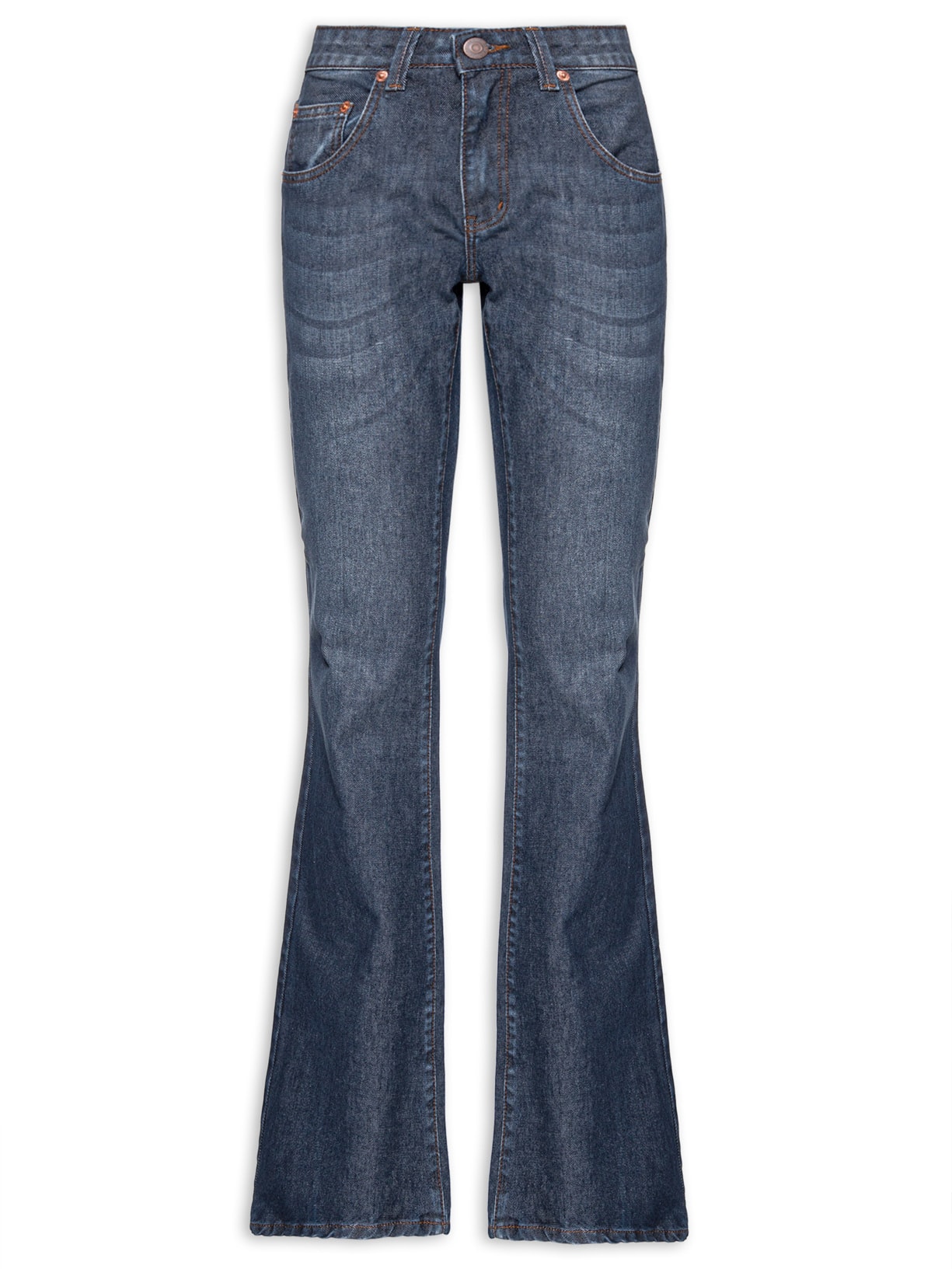Calça Feminina Jeans Boot Cut Curt Raw Denim - Azul