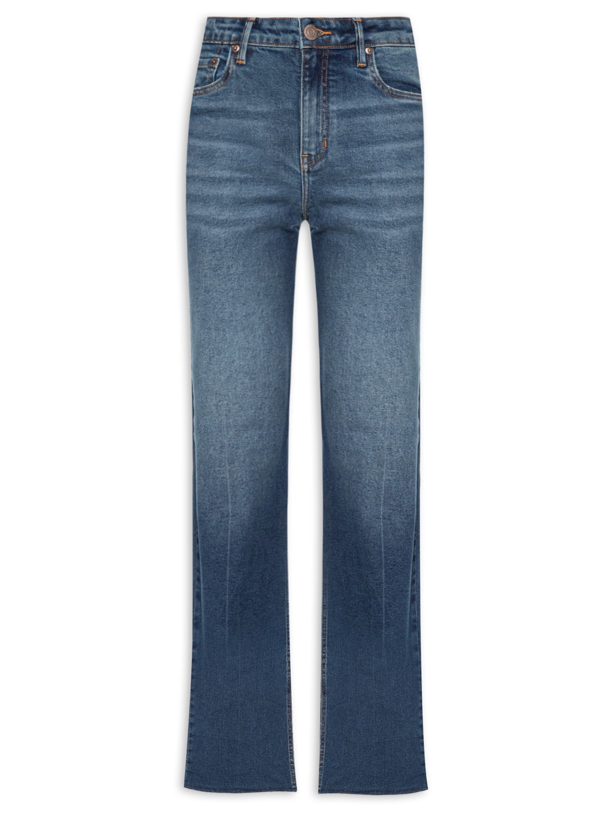 Calça Feminina Jeans Boot Vintage Barra A Fio - Azul