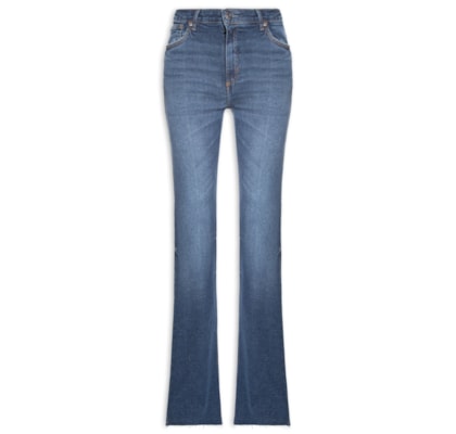 Calça Feminina Jeans Boot Vintage Barra a Fio - Azul