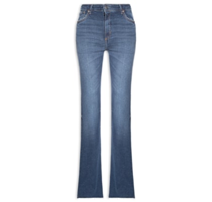 Calça Feminina Jeans Boot Vintage Barra a Fio - Azul