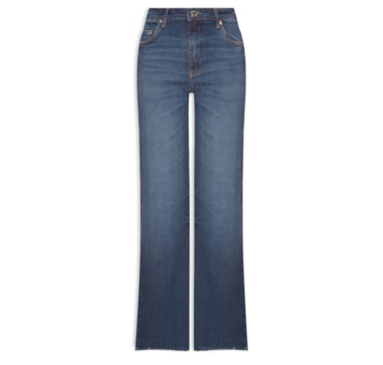 Calça Feminina Jeans Boot Vintage Barra À Fio - Azul