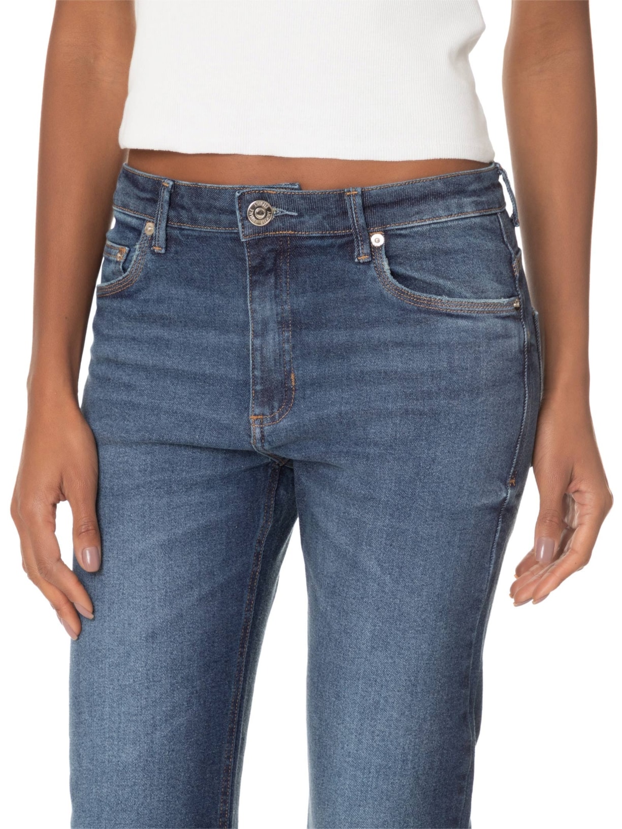 Calça Feminina Jeans Boot Vintage Barra À Fio Azul Animale