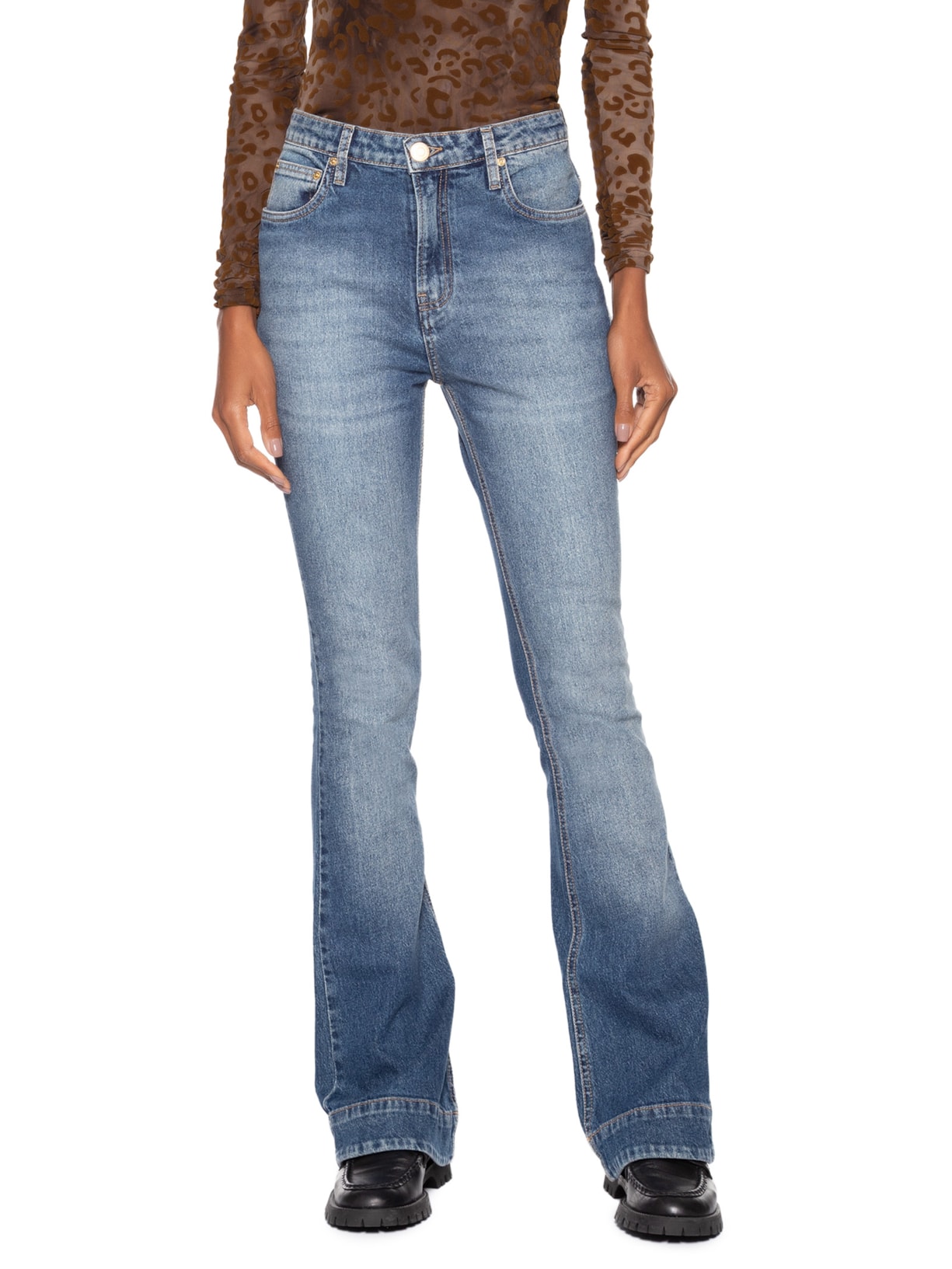 Calça Feminina Jeans Boot Vintage Escuro Azul Animale Jeans