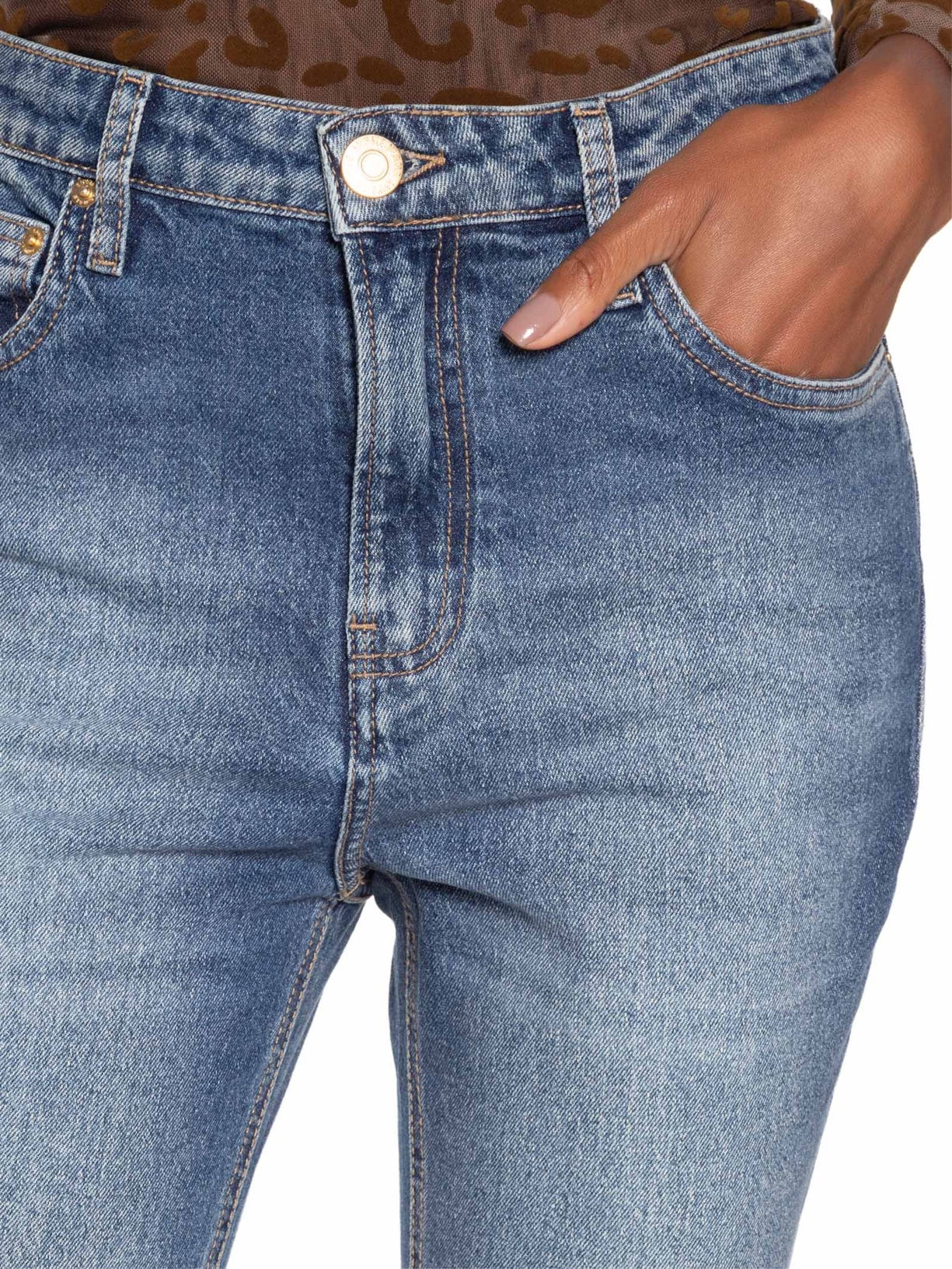 Calça Feminina Jeans Boot Vintage Escuro Azul Animale Jeans