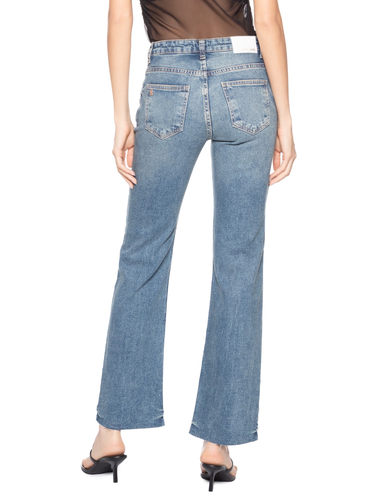 Calça Feminina Jeans Boot Vintage Média Azul Animale Jeans