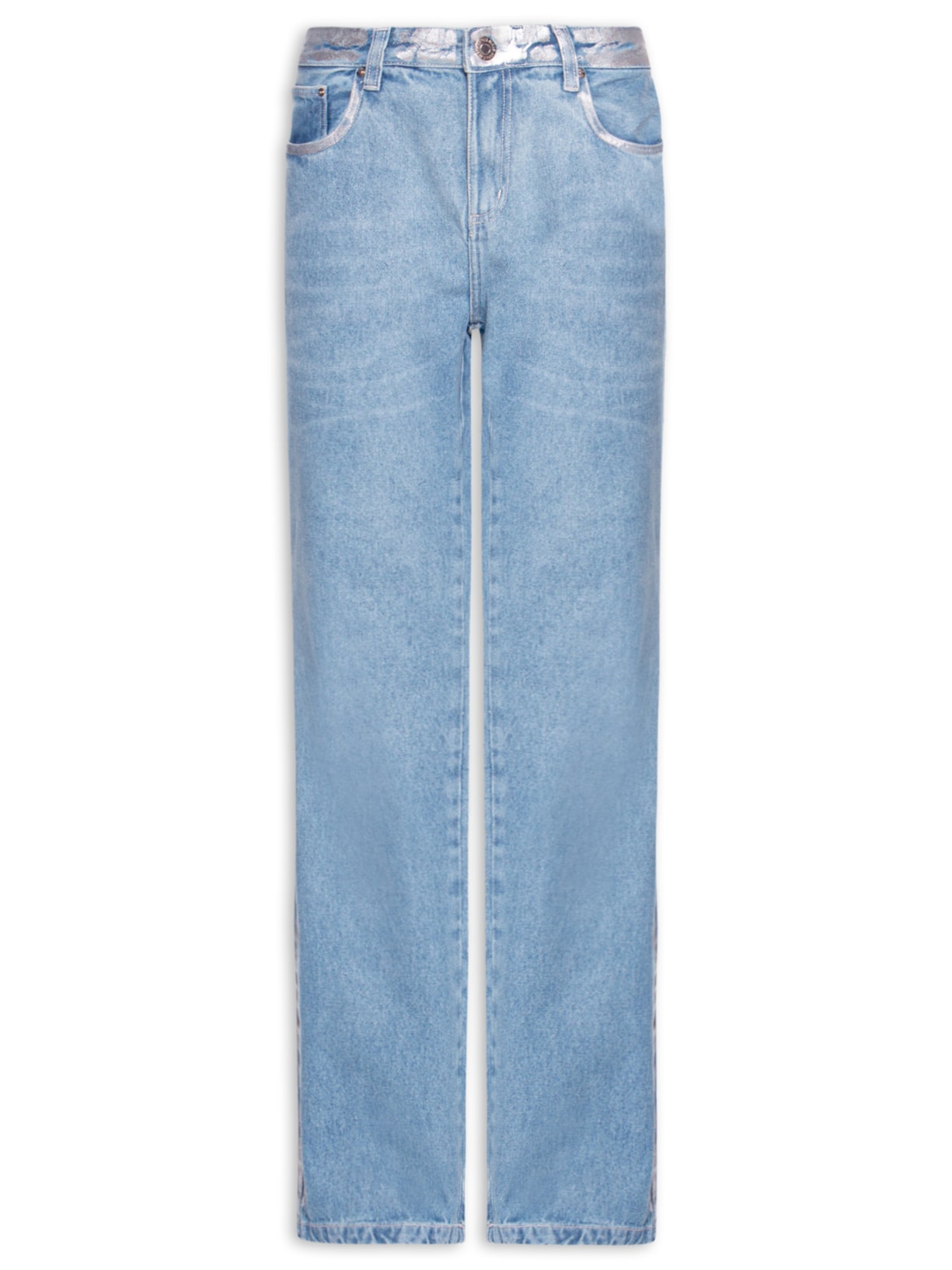 Calça Feminina Jeans Bootcut Com Foil Azul Animale Jeans