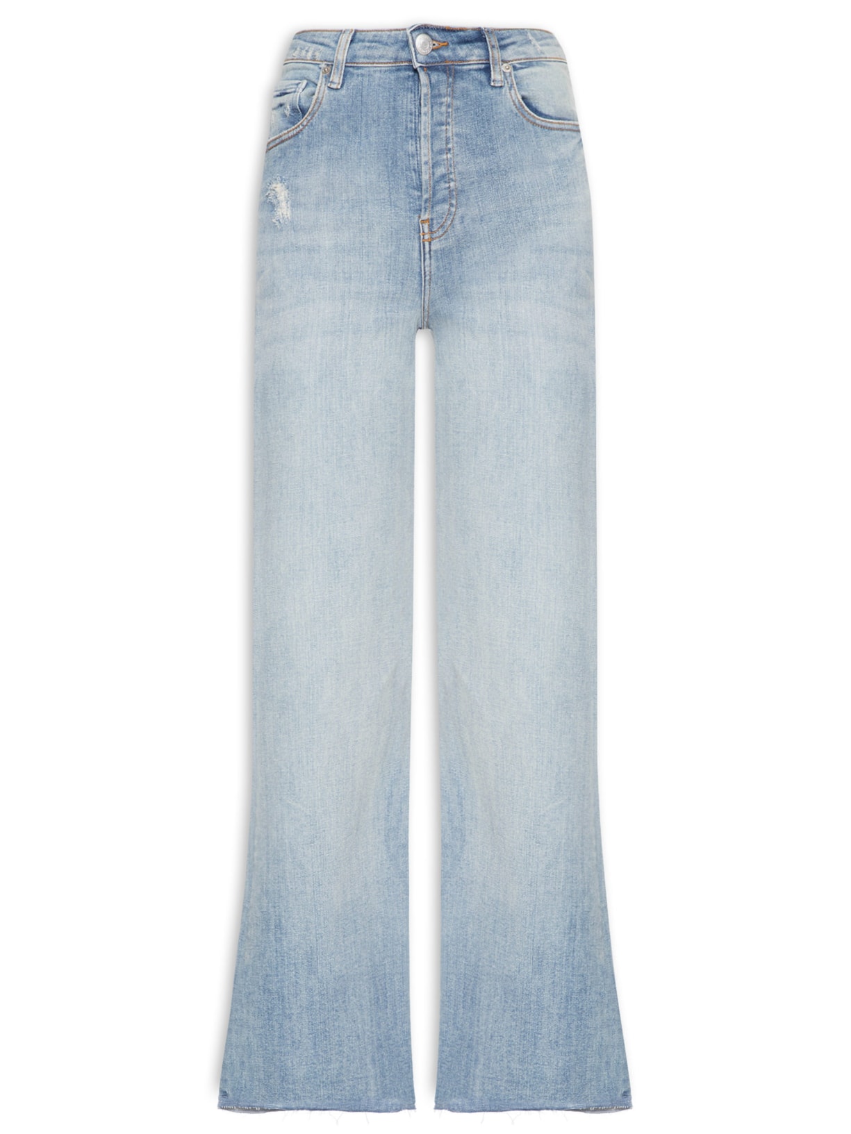 Calça Feminina Jeans Bootcut Desgastes Azul Maria Filó