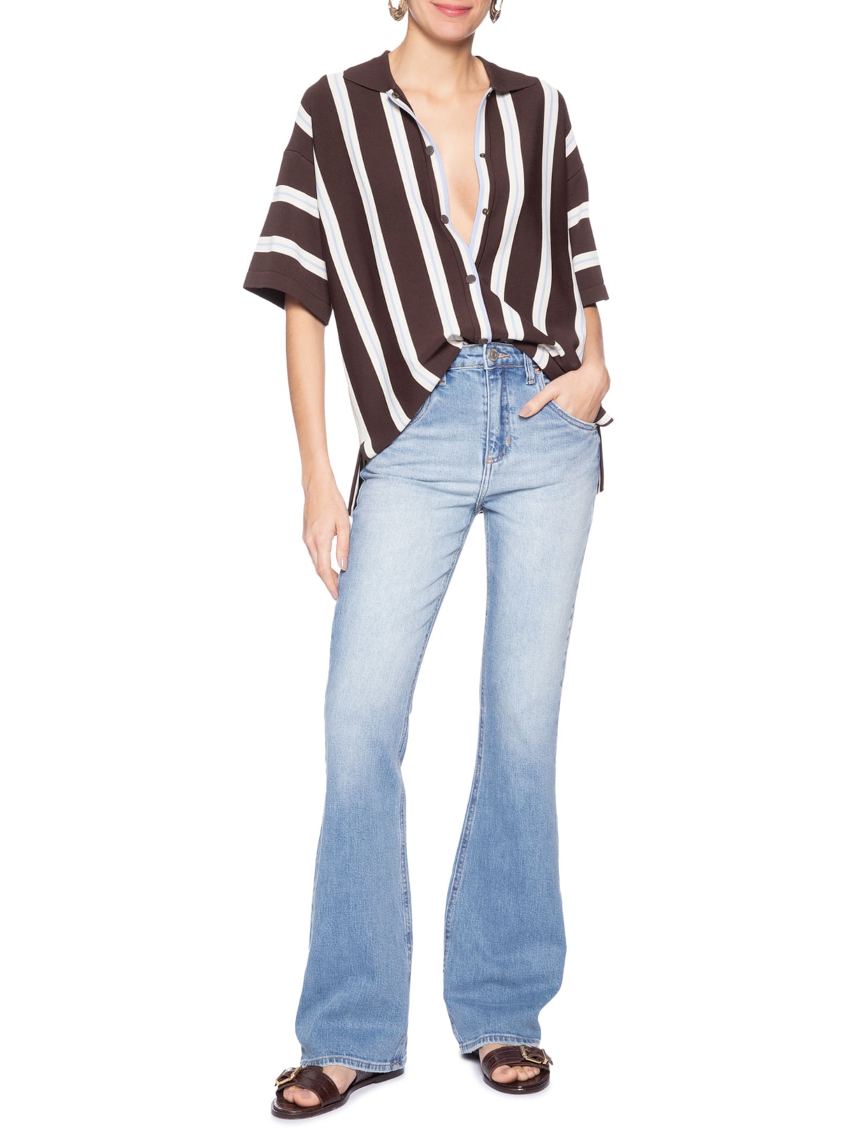 Calça Feminina Jeans Bootcut Nova York Basic Azul Animale Jeans