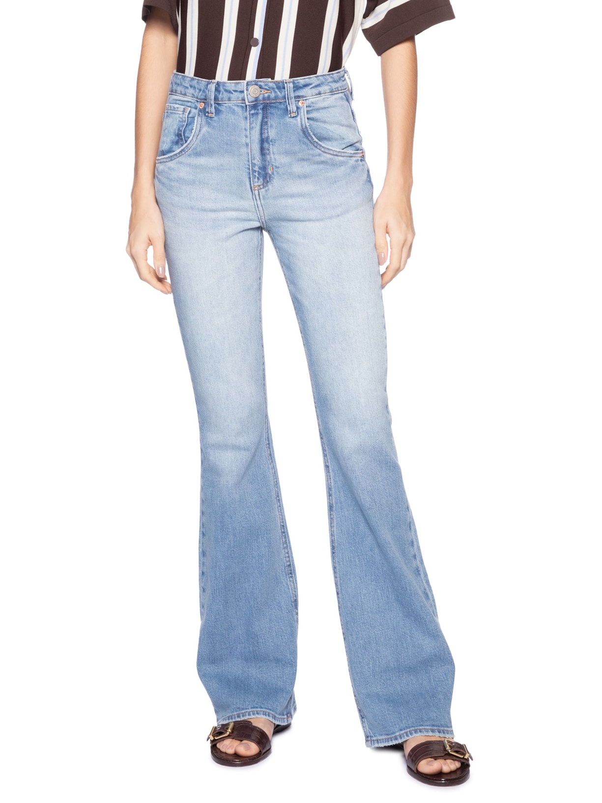 Calça Feminina Jeans Bootcut Nova York Basic Azul Animale Jeans