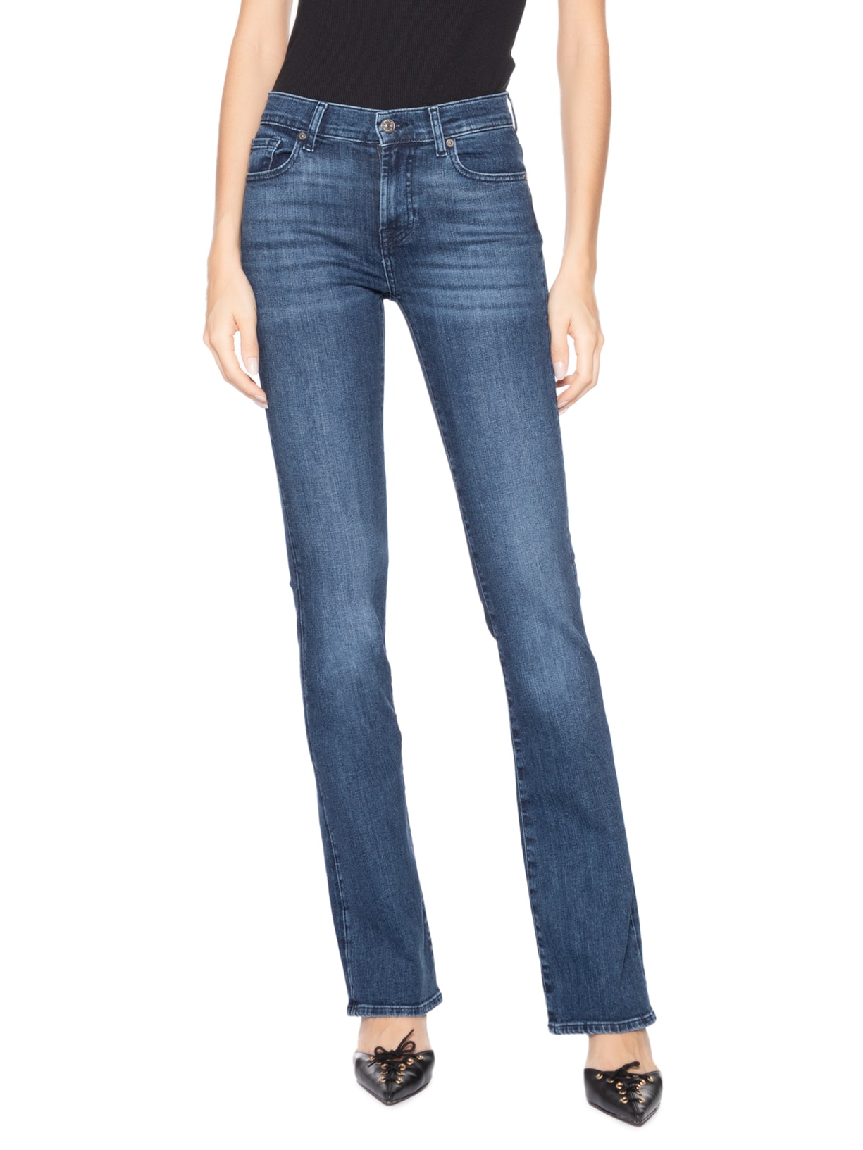 Calça Feminina Jeans Bootcut Soho Dark Azul 7 For All Mankind