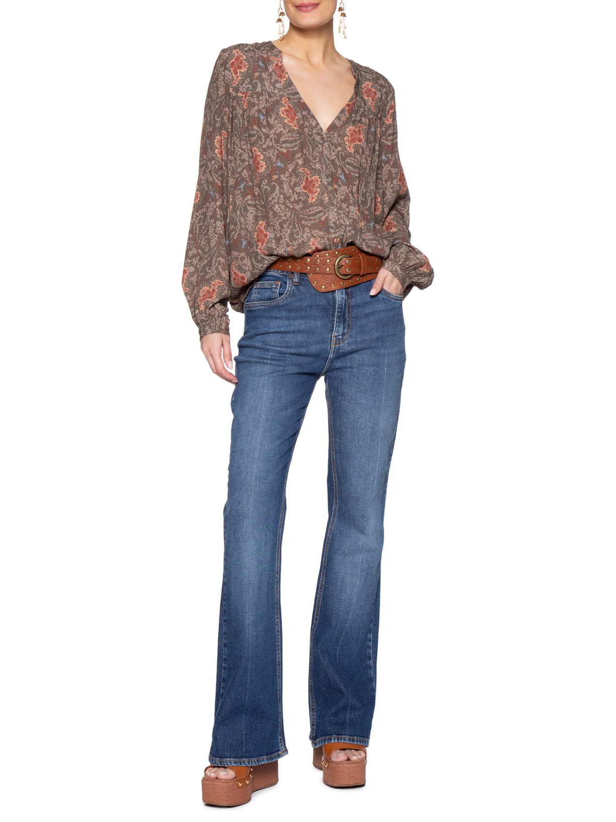 Calça Feminina Jeans Bootcut Vinco Azul Maria Filó