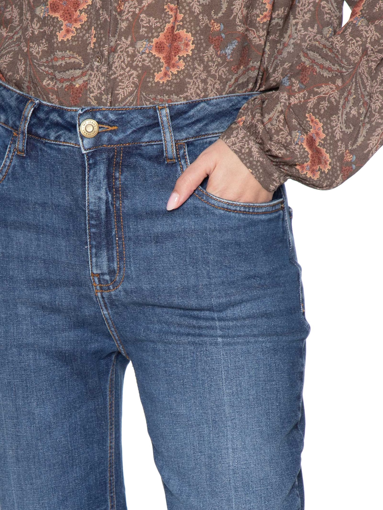 Calça Feminina Jeans Bootcut Vinco Azul Maria Filó