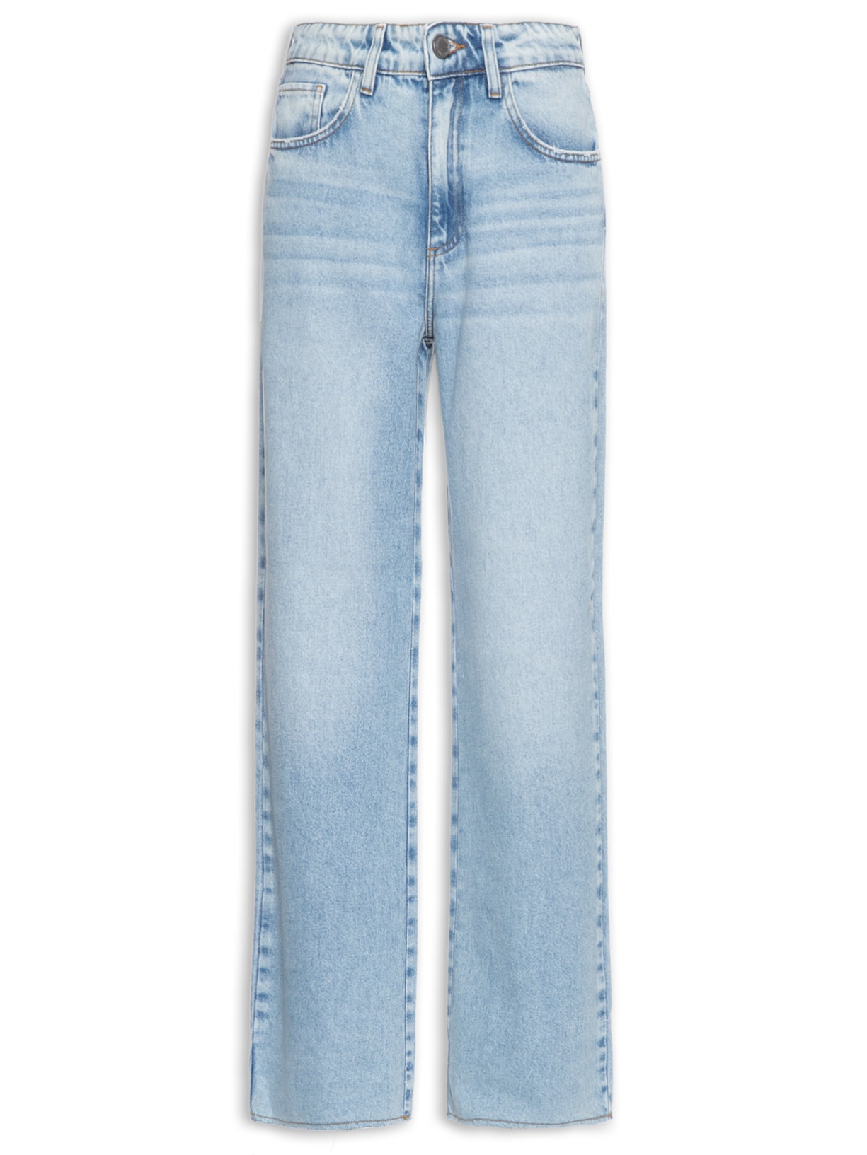 Calça Feminina Jeans Boyfriend Barra Desfiada - Azul