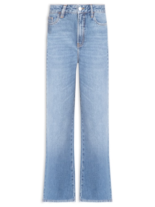 Calça Feminina Jeans Boyfriend Bigodes - Azul