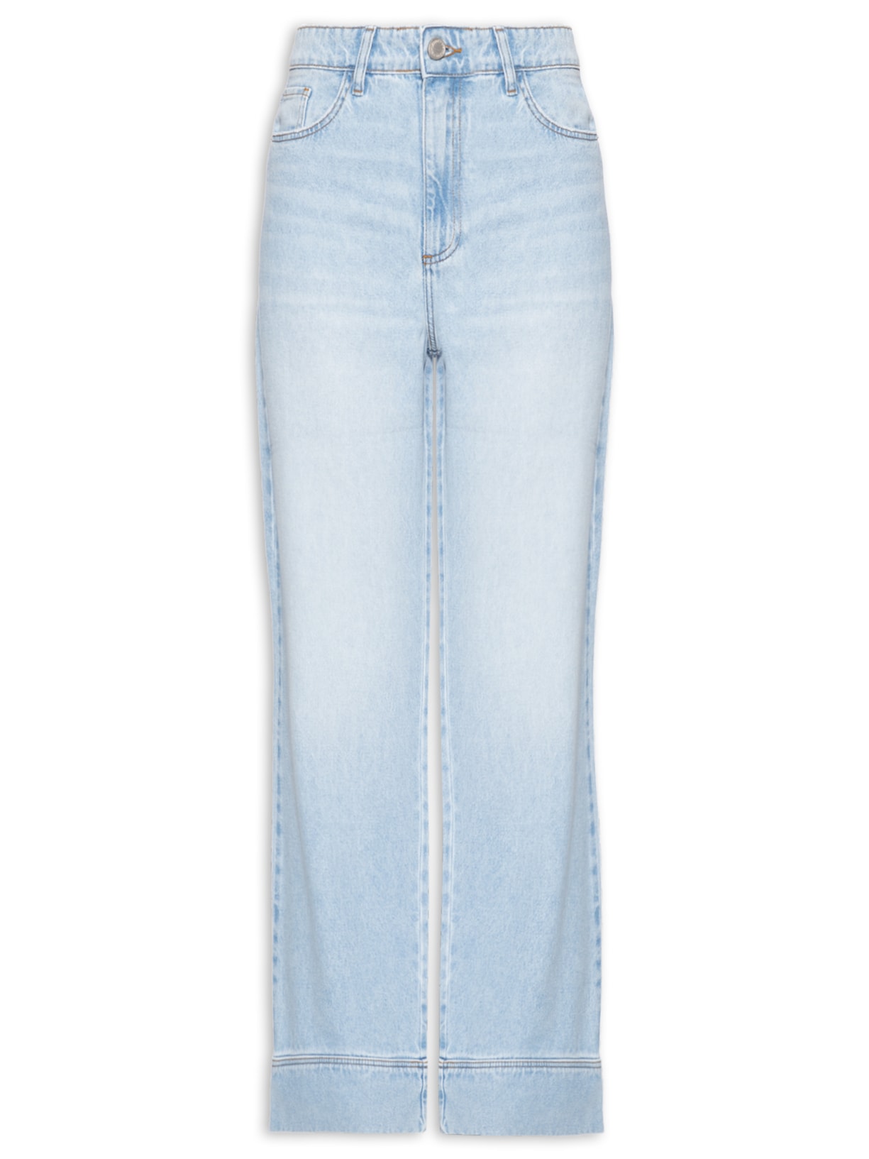 Calça Feminina Jeans Boyfriend Cintura Média - Azul