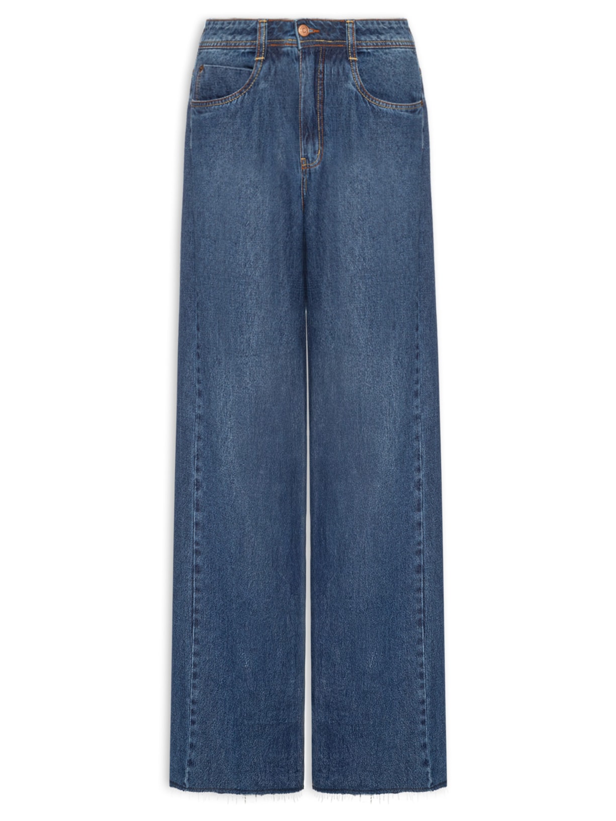 Calça Feminina Jeans Boyfriend Dark Fenda Azul Dress To