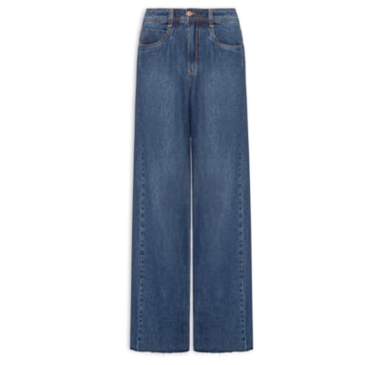 Calça Feminina Jeans Boyfriend Dark Fenda - Azul