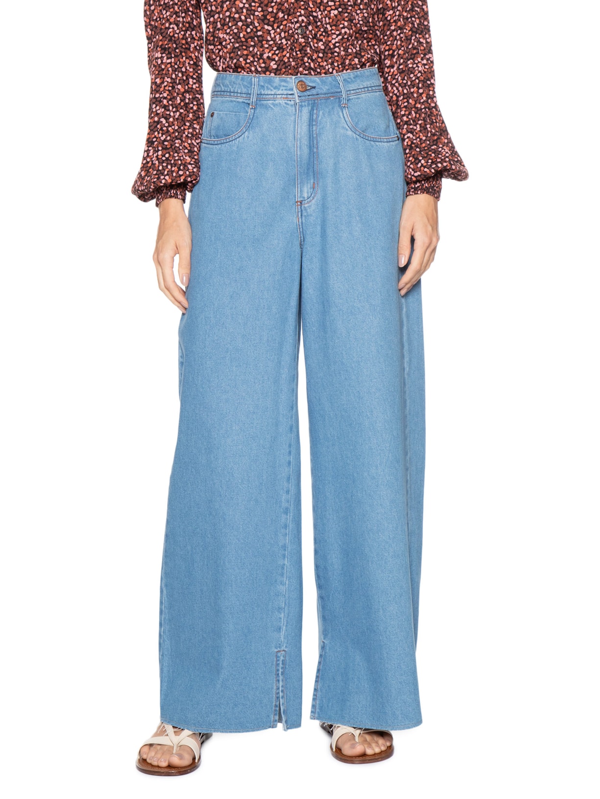 Calça Feminina Jeans Boyfriend Fenda Azul Dress To