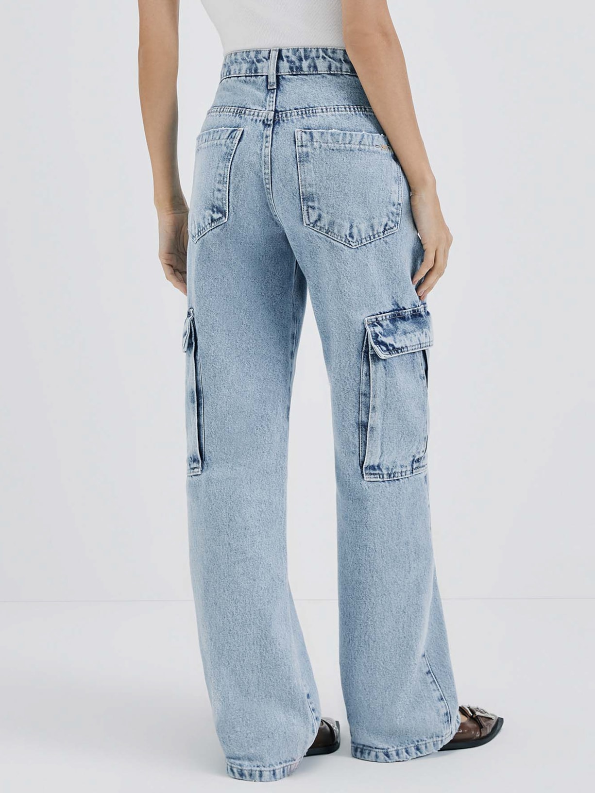 Calça Feminina Jeans Cargo Azul Hering + Nv