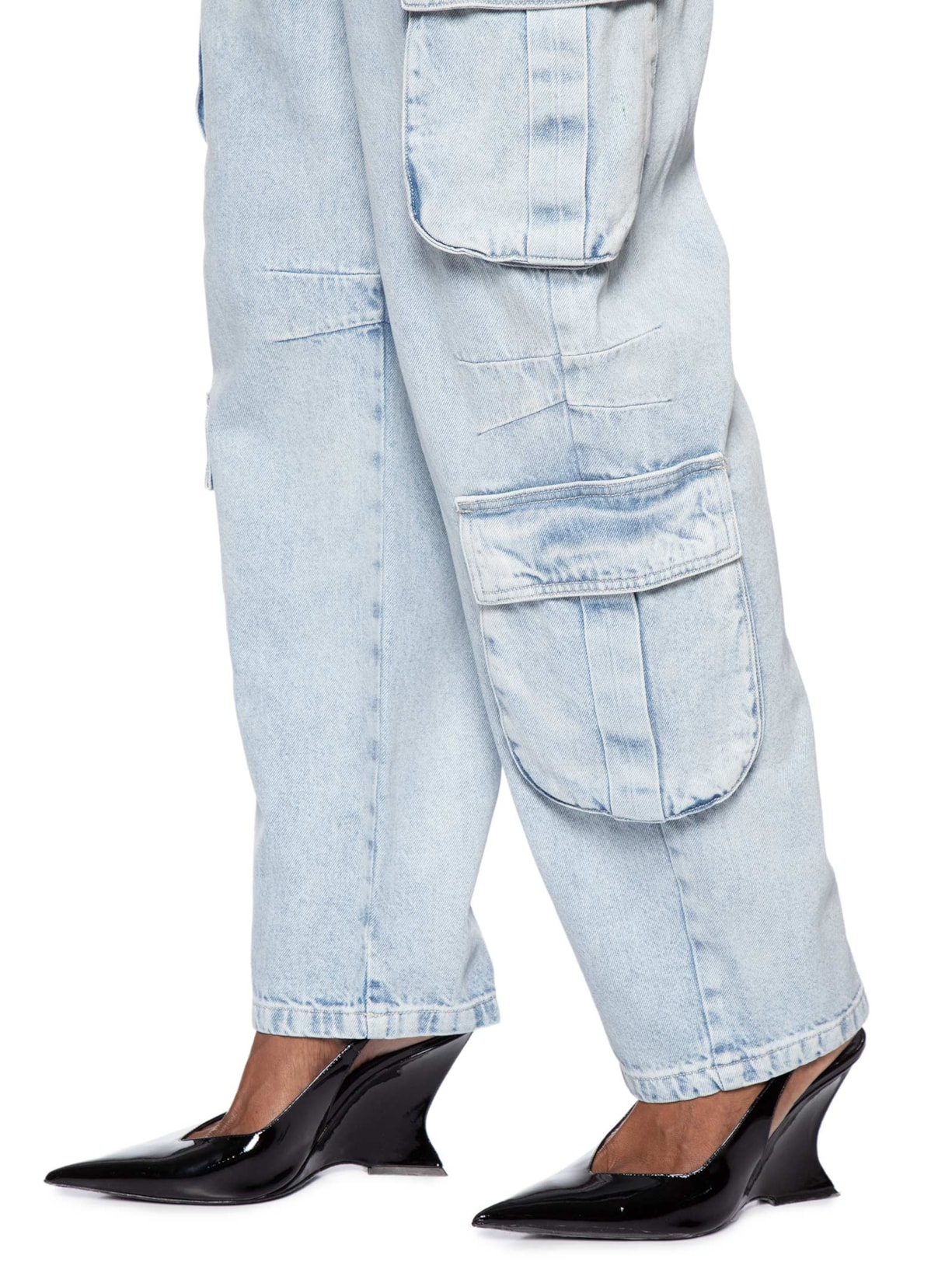 Calça Feminina Jeans Cargo Regulador Cós Azul Animale Jeans