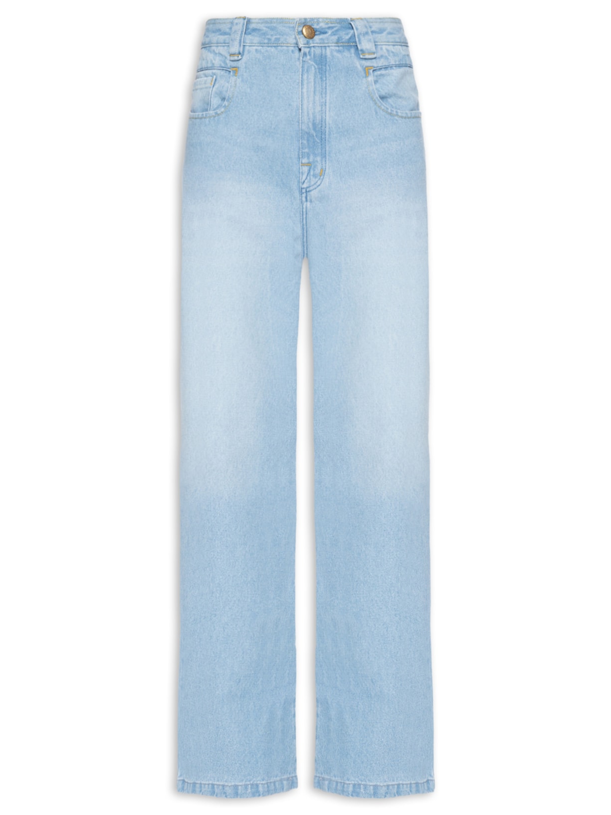 Calça Feminina Jeans Cintura Média Gancho Baixo Azul Farm