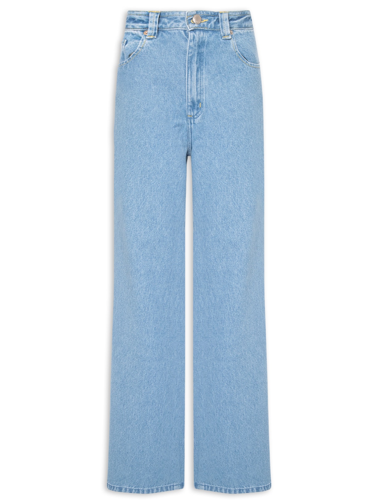 Calça Feminina Jeans Cintura Média – Azul