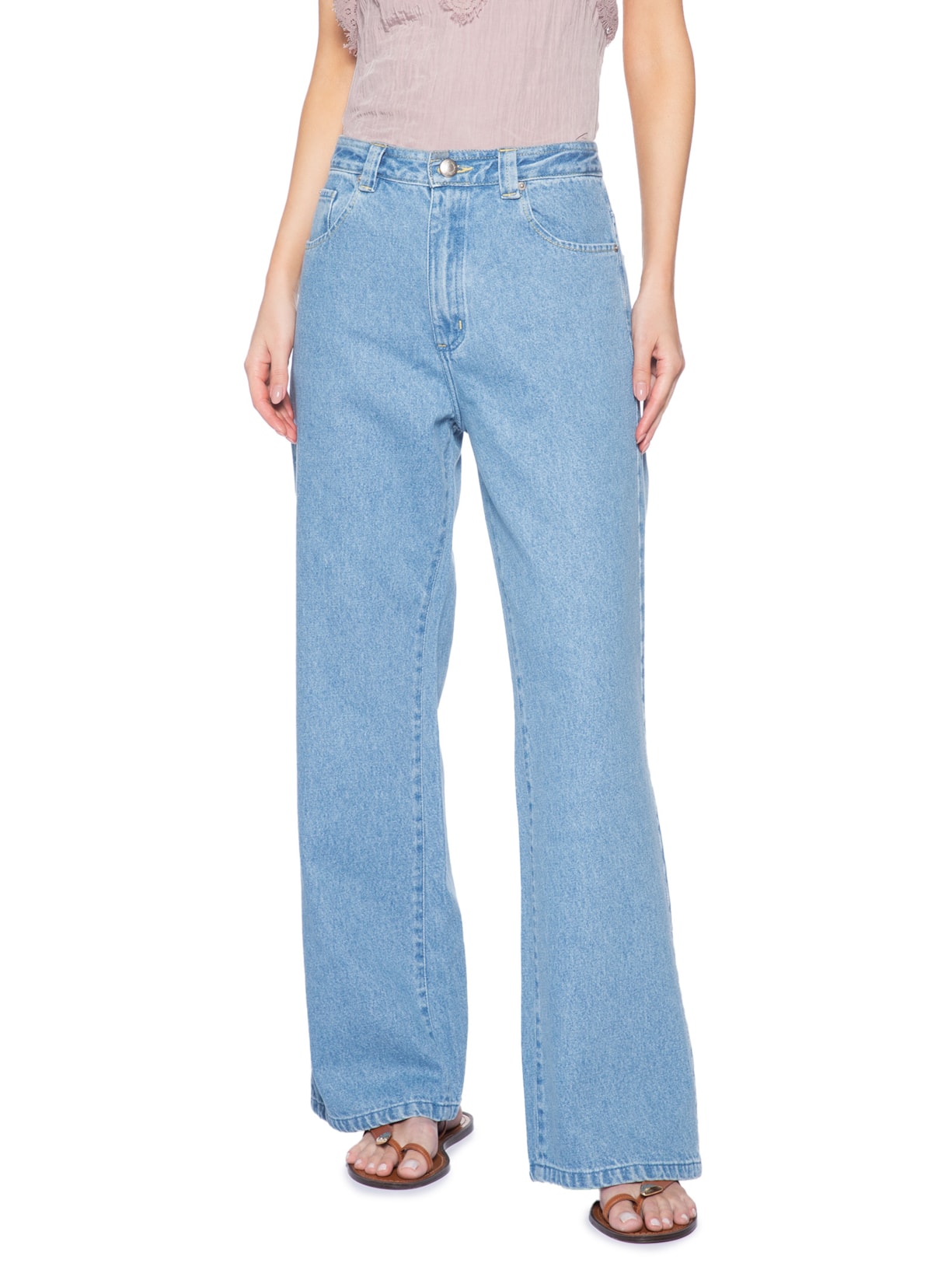 Calça Feminina Jeans Cintura Média – Azul Farm