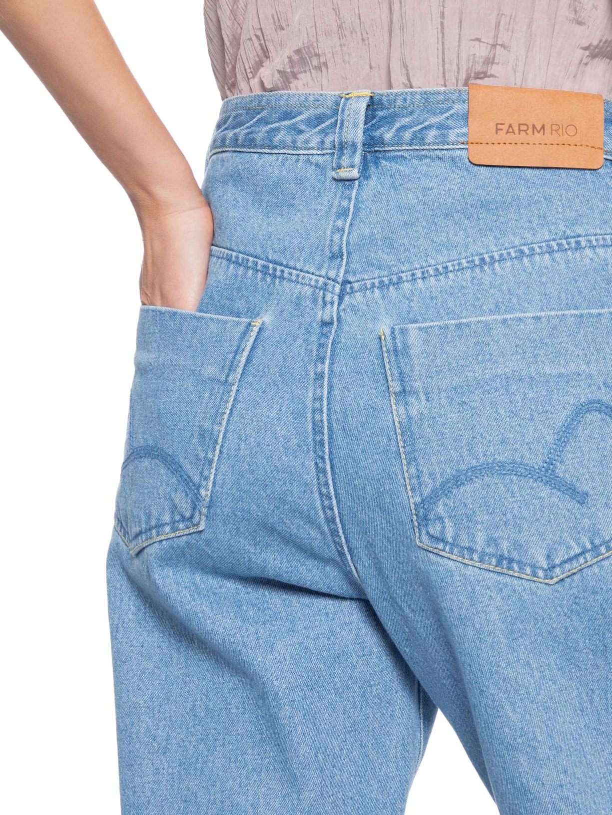 Calça Feminina Jeans Cintura Média – Azul Farm