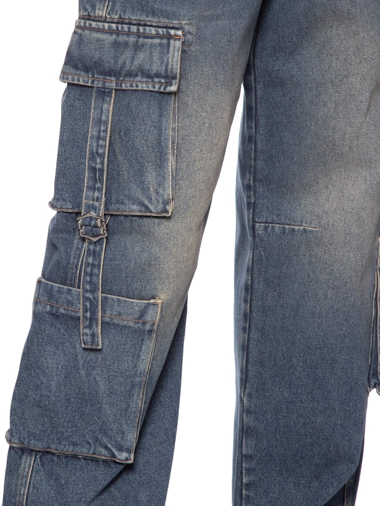 Calça Feminina Jeans Com Bolso Cargo Azul Animale Jeans