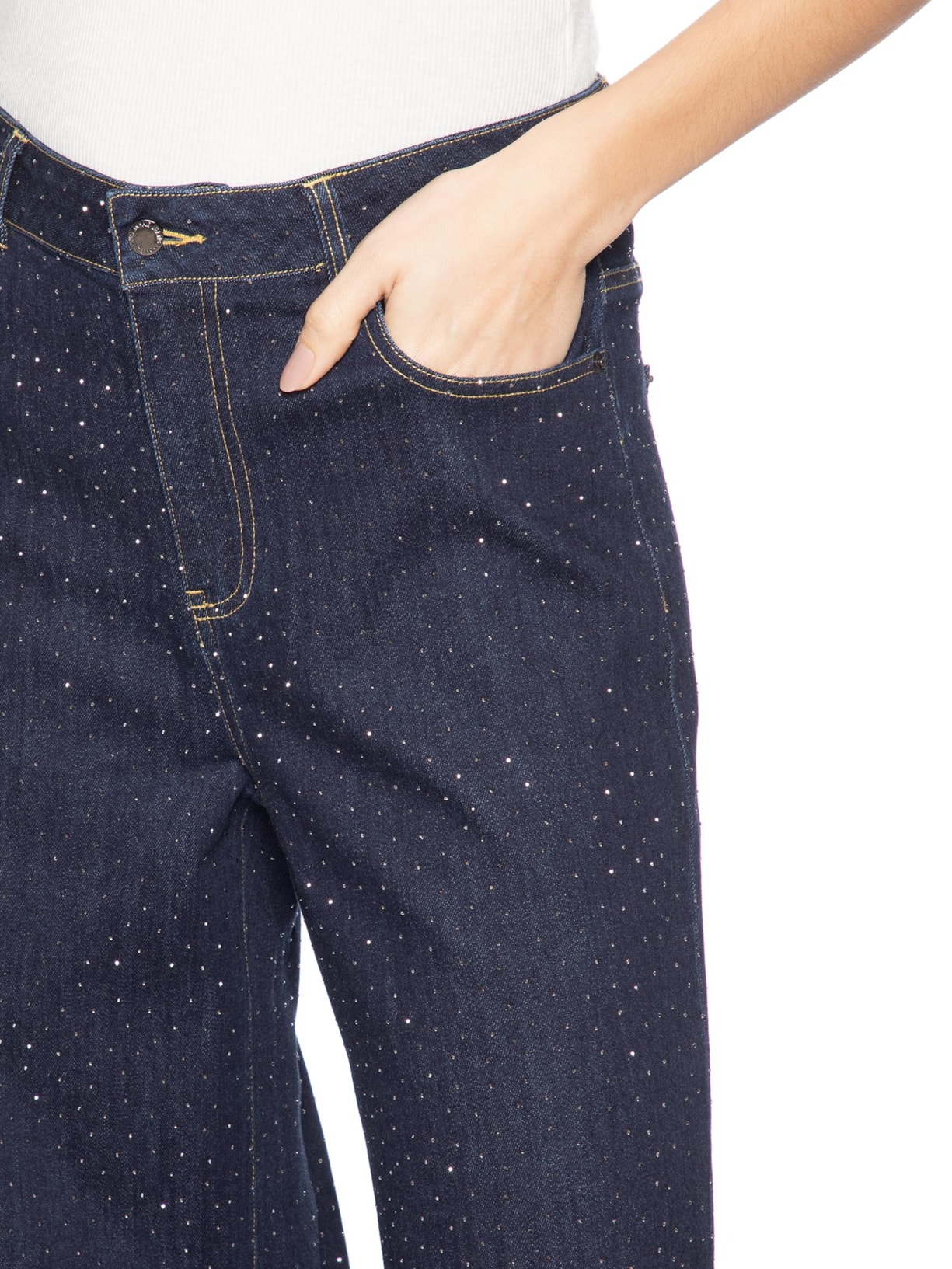 Calça Feminina Jeans com Strass – Azul Animale Jeans