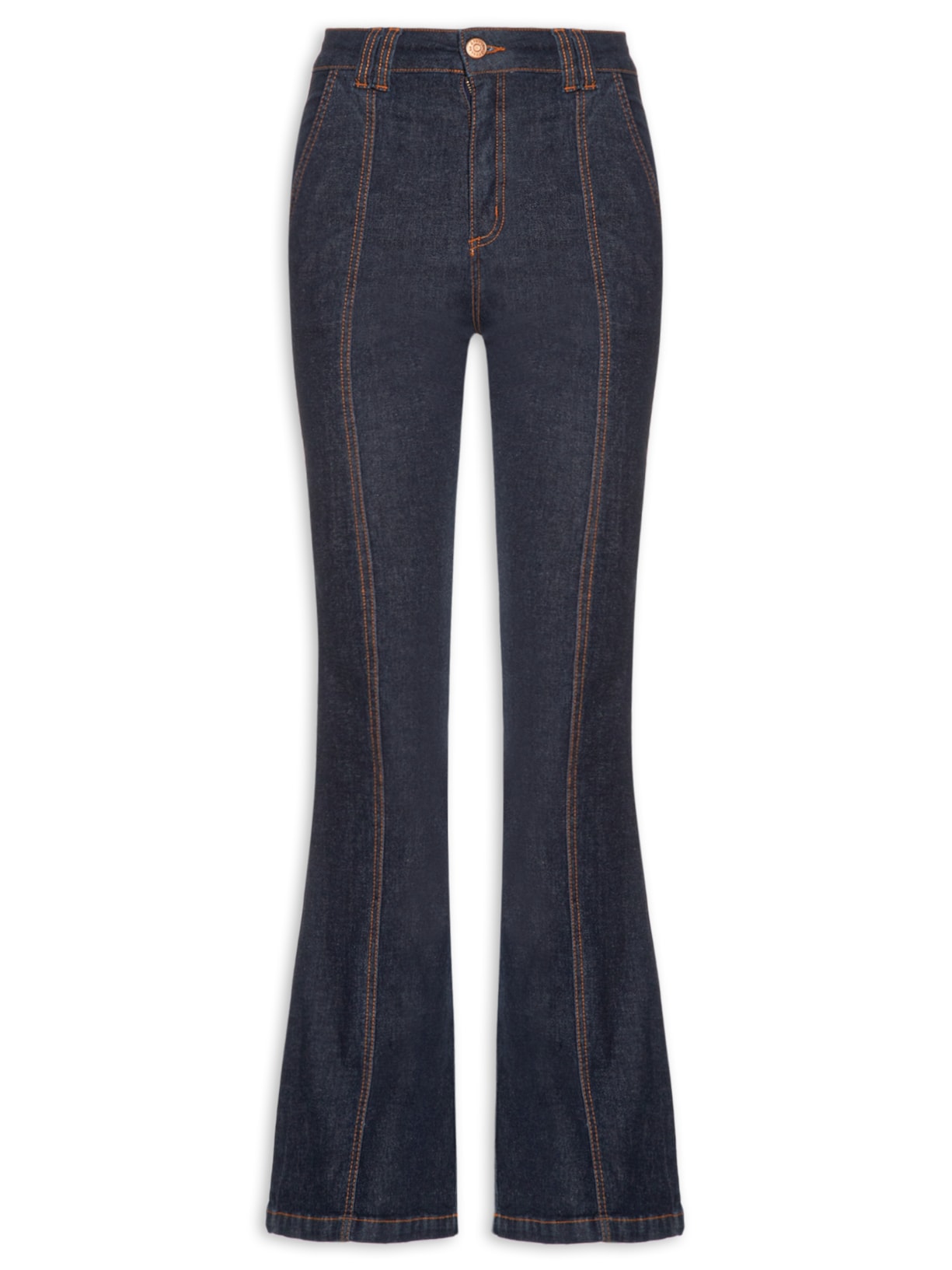 Calça Feminina Jeans Confort Detalhe Pesponto Azul Dress To